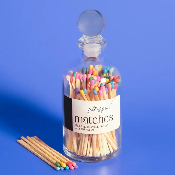Multi Colour Long Matchstick Bottle By Made Market Co Pinks & Green