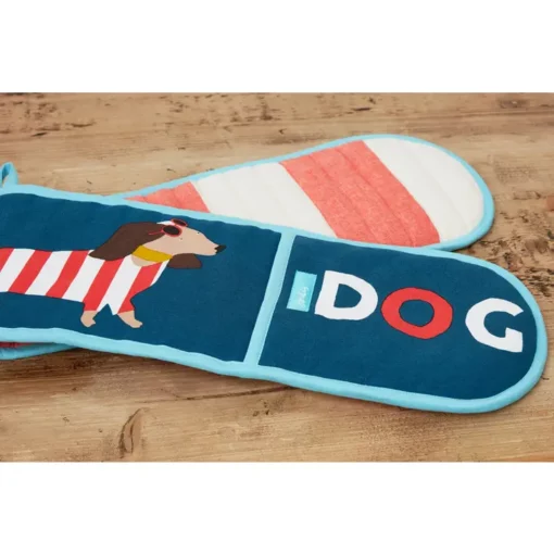 Sausage Dog Oven Glove By Joules Pinks & Green
