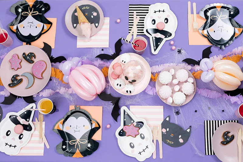 halloween dracula plates party deco