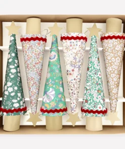 Liberty Print Tree Shape Christmas Crackers - By Meri-Meri