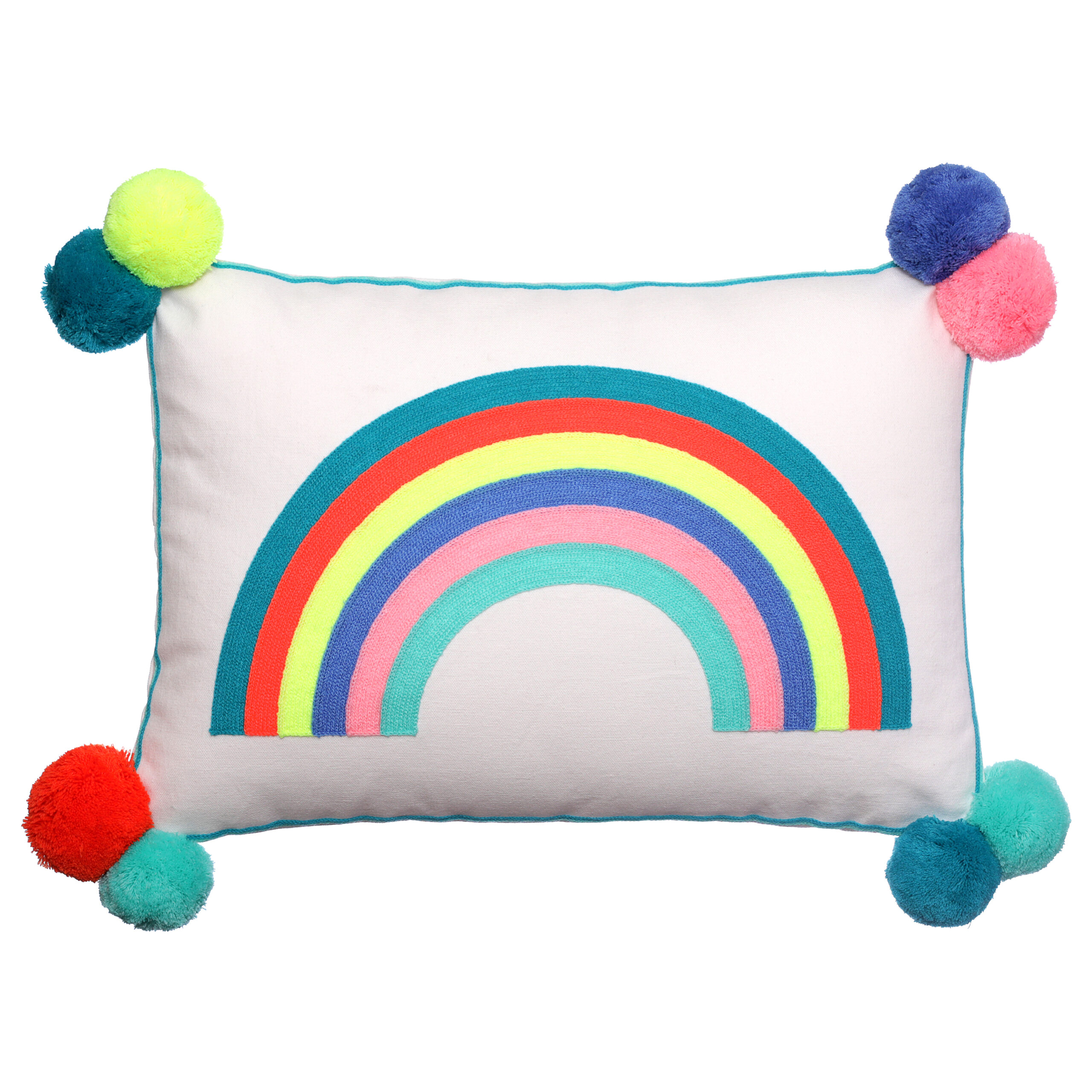 Rainbow Cushion By Bombay Duck Pinks & Green