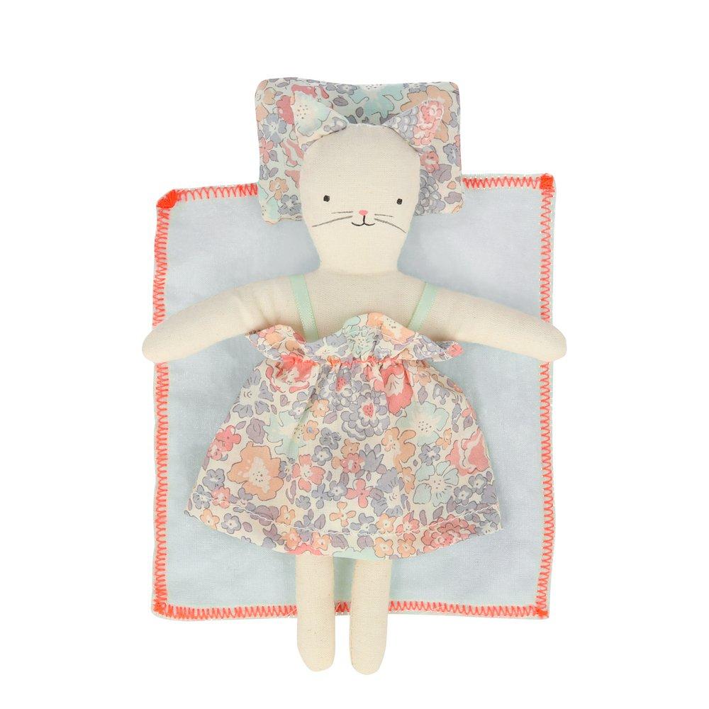 Floral Kitty Mini Suitcase Doll Set 
