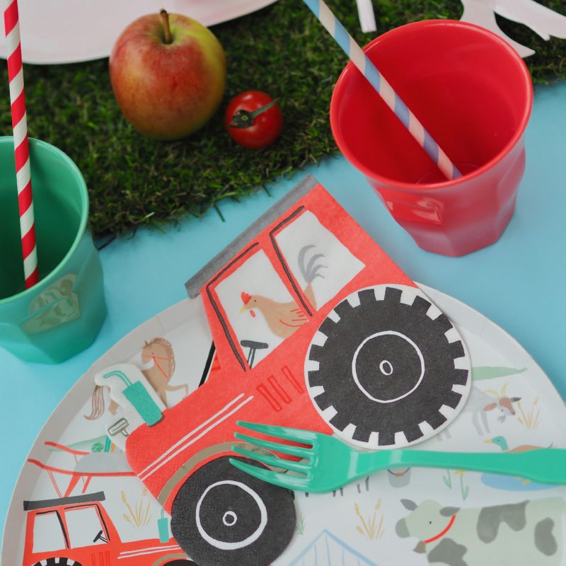 Tractor Cake Candle Pinks & Green