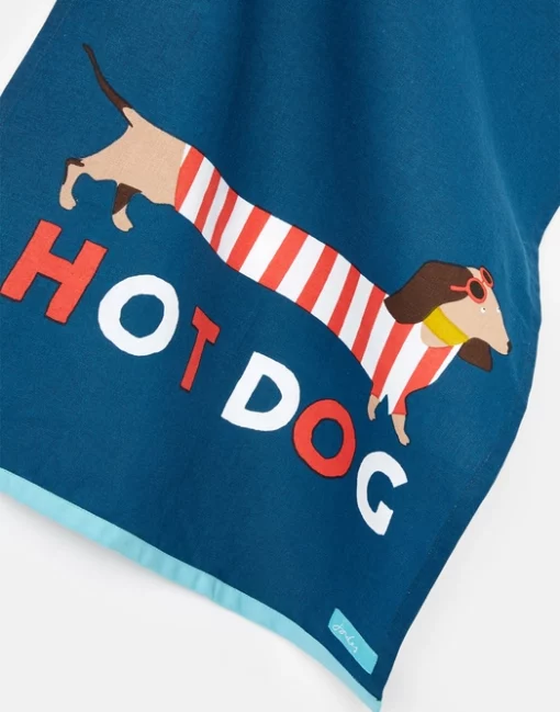 Hot Dog Tea Towel Set By Joules Pinks & Green
