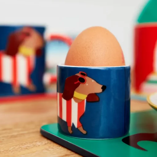 Joules Doggie Egg Cup Set By Joules Pinks & Green