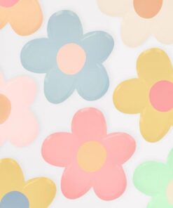 Sweet Pastel Daisy Shape Paper Plate Set - By Meri-Meri
