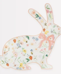 Elegant Floral Print Bunny Easter Plate Set - By Meri-Meri